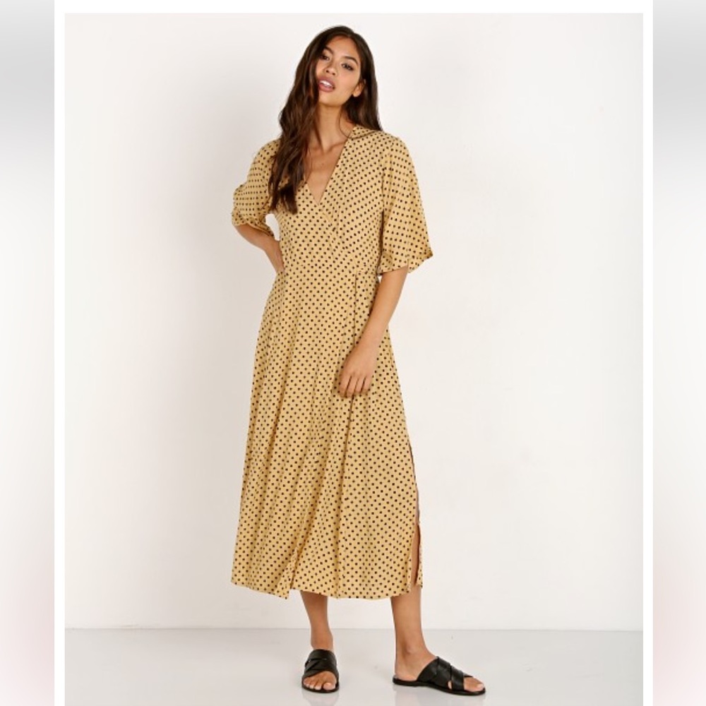 Faithfull the Brand Rivera Midi Dress Lula Dot size M